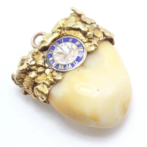 Antique BPOE Order of Elks 22K Gold Elk Tooth Charm Pendant